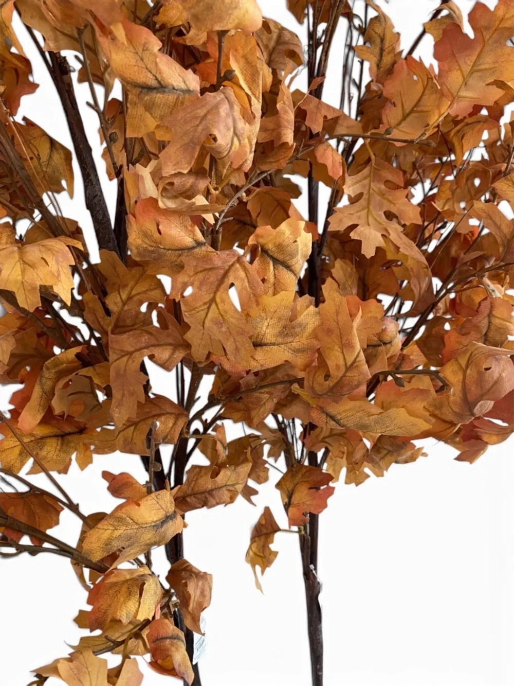 Crate & Barrel Faux Orange Oak Leaf Branches 66